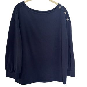 LOFT Outlet 3/4 sleeve navy top size medium